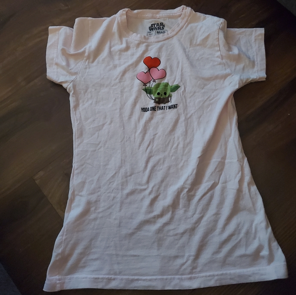 Yoda One That I Want starwars short sleeve pink tshirt